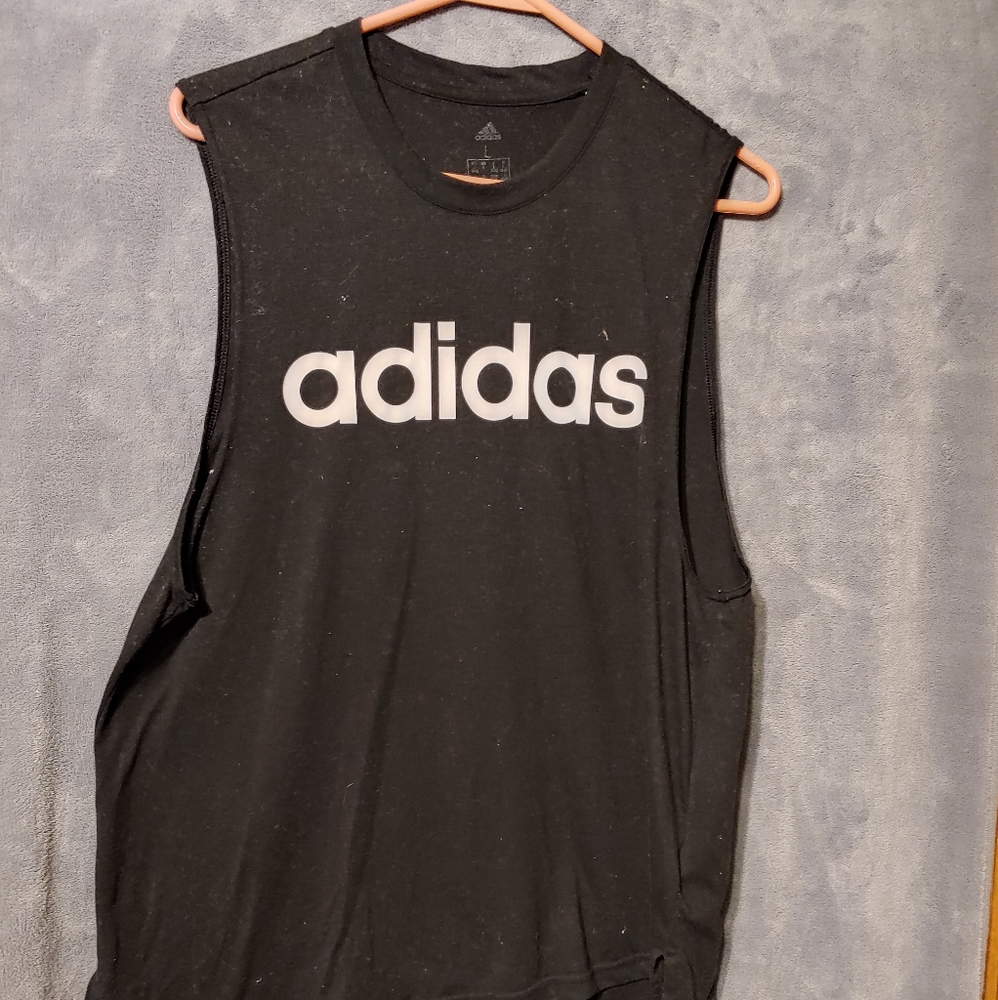 Black Adidas cut off style tank